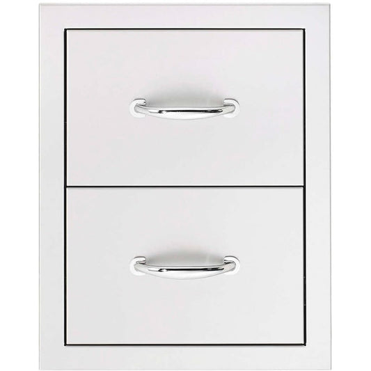 Summerset 15-Inch Stainless Steel Masonry Double Access Drawer - SSDR2-17M