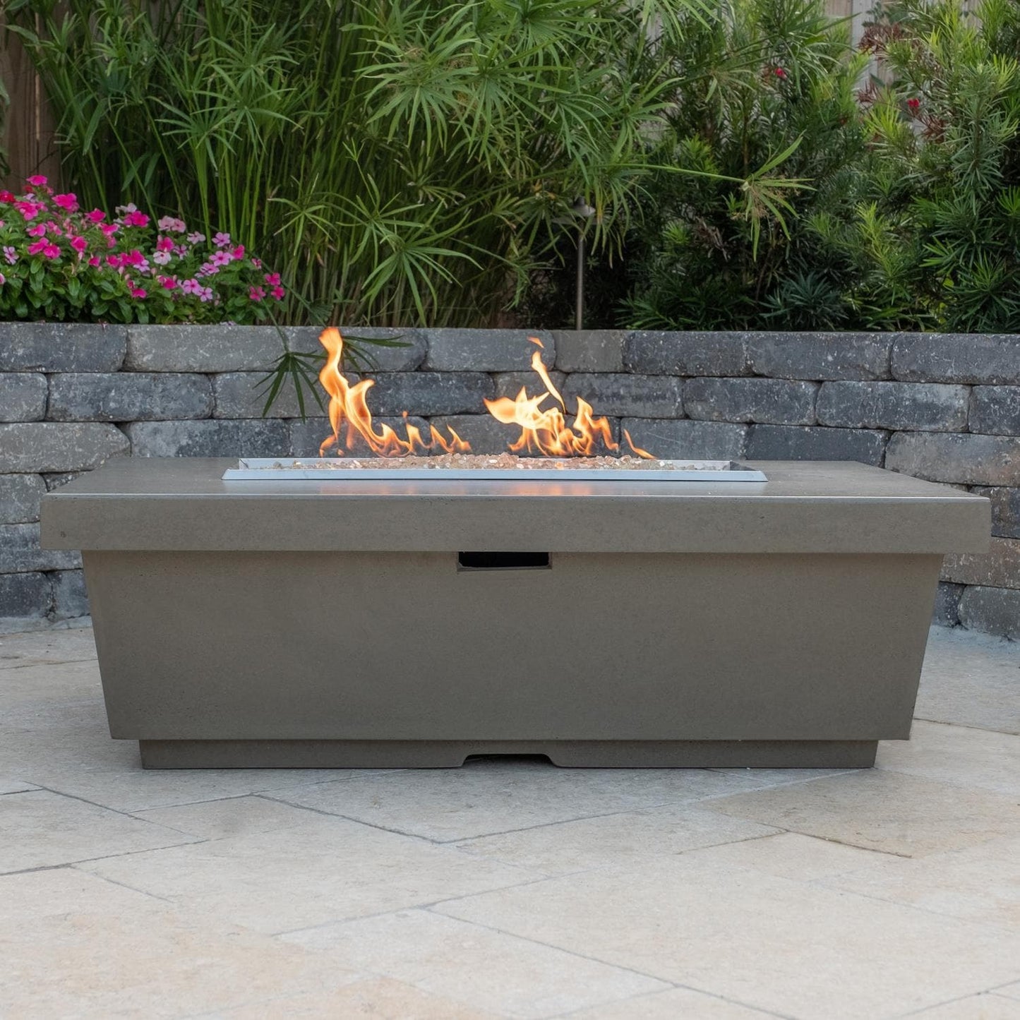 American Fyre Designs 783-SM-11V4NC Contempo 52-Inch Rectangular Firetable - Smoke - Side View
