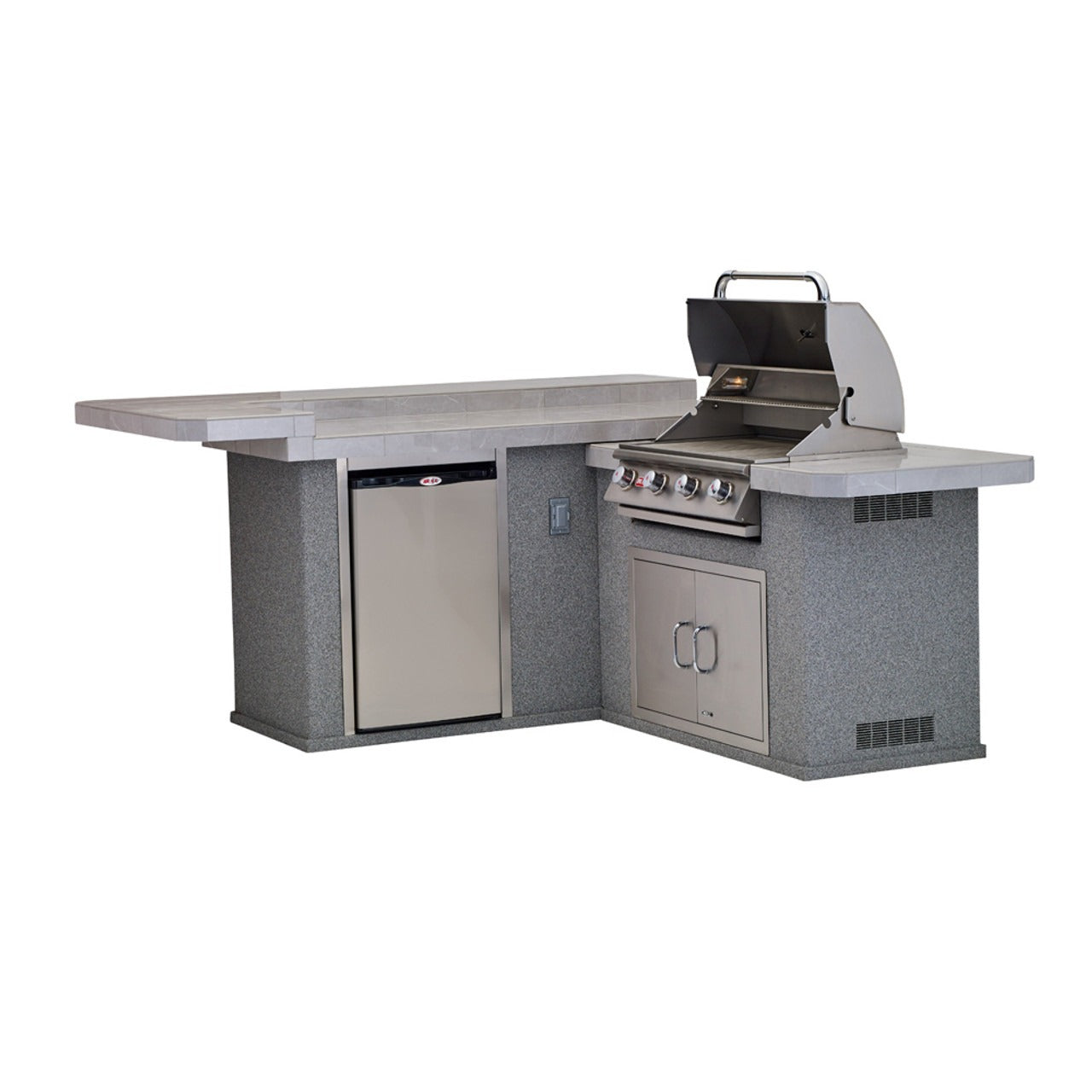 Bull Jr Gourmet Q Island in Rock Stucco - 31022 - Open Head
