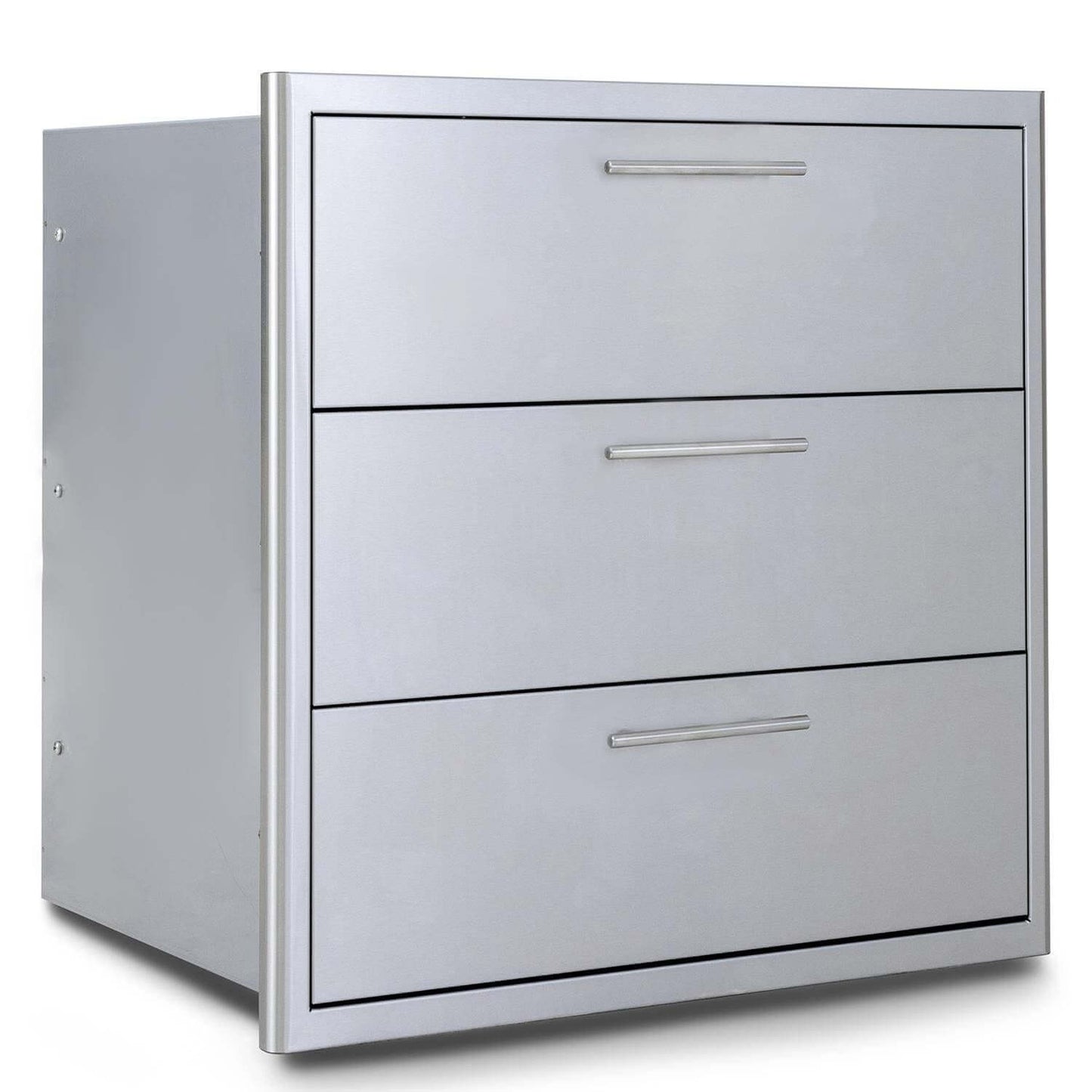 Blaze BLZ-30W-3DRW-LT 30-Inch Stainless Steel Triple Access Drawer - Angled View