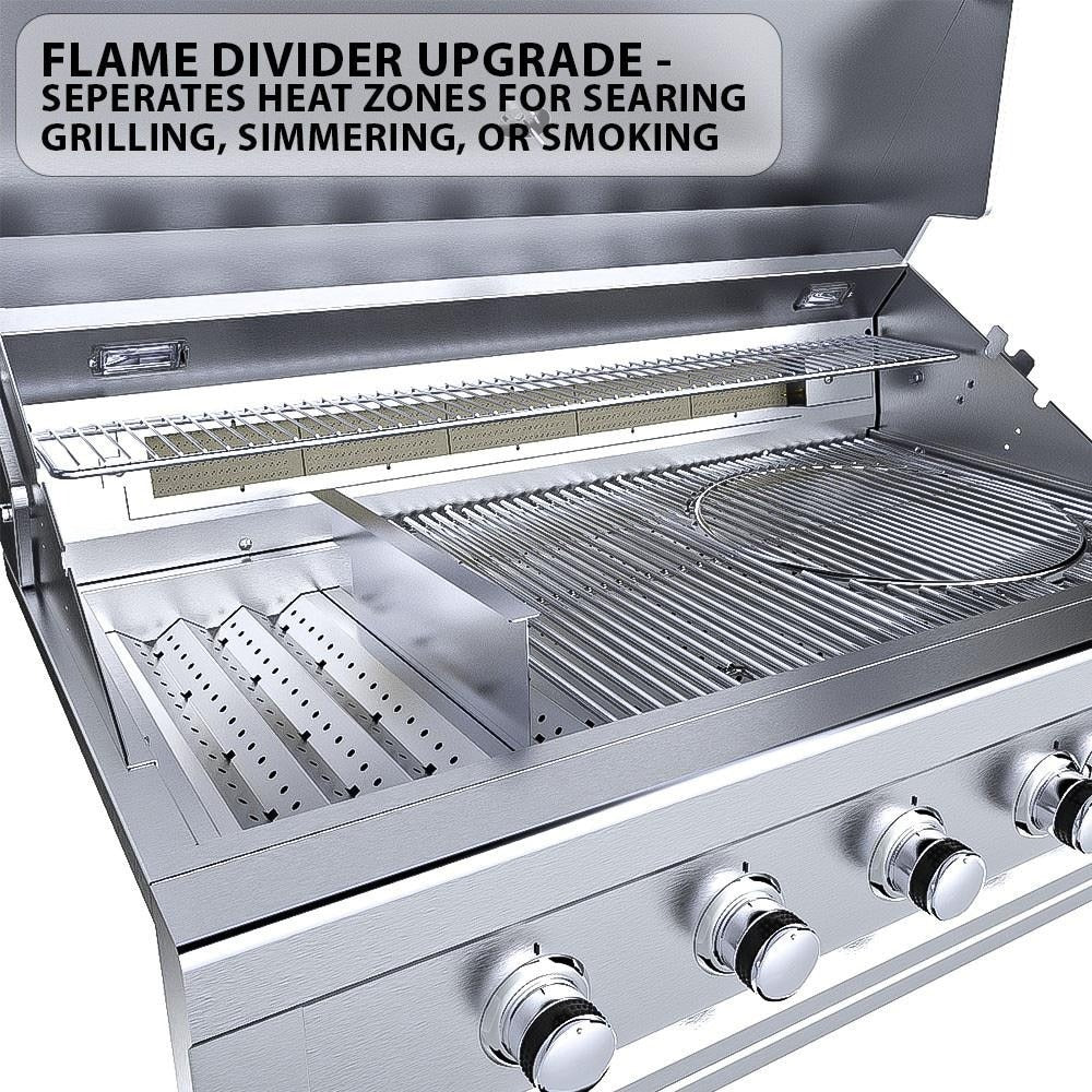 Sunstone Ruby5BIR Ruby 42-Inch 5-Burner Built-In Grill W/ Pro-Sear & Rotisserie - Flame Divider Upgrade (Sold Separately)