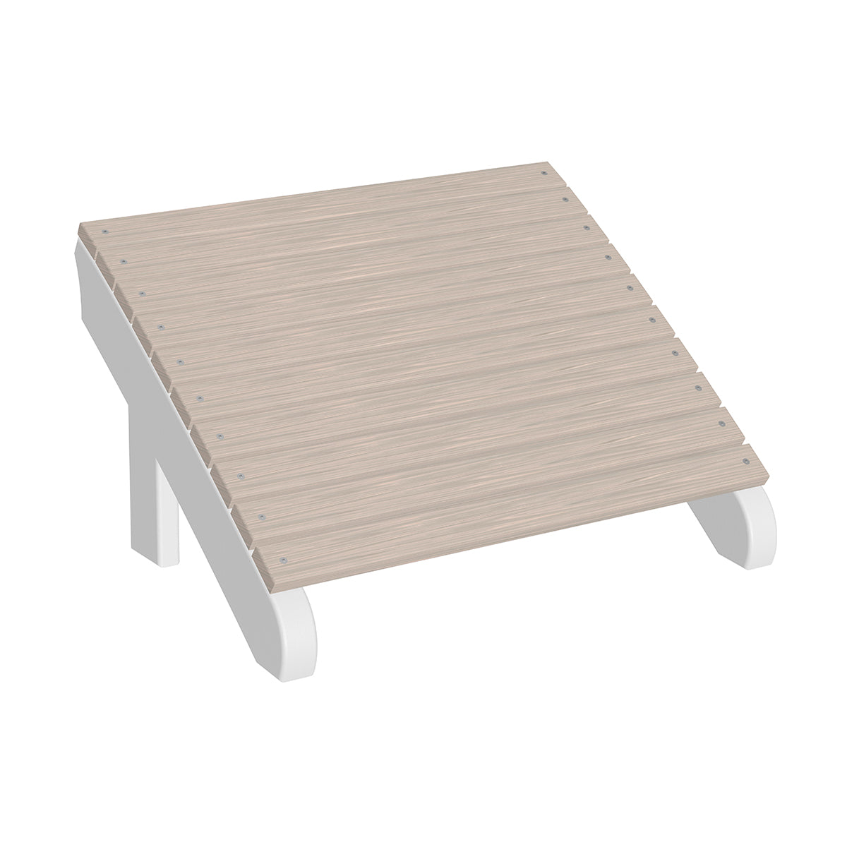 LuxCraft Deluxe Adirondack Footrest - PDAF - Birch / White