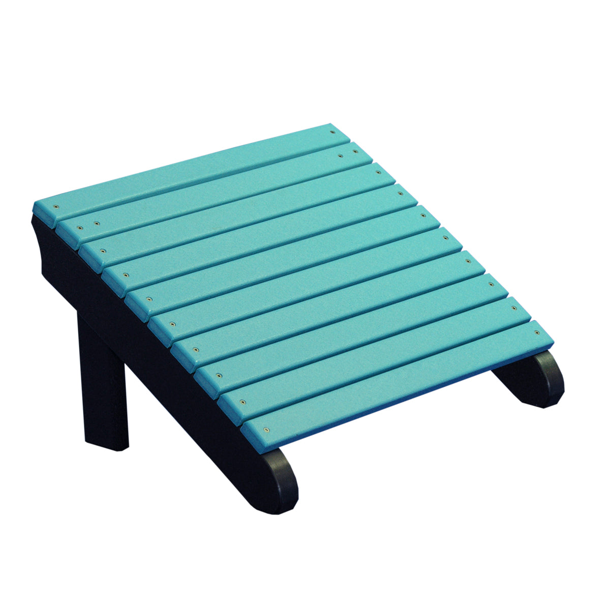 LuxCraft Deluxe Adirondack Footrest - PDAF - Aruba Blue / Black