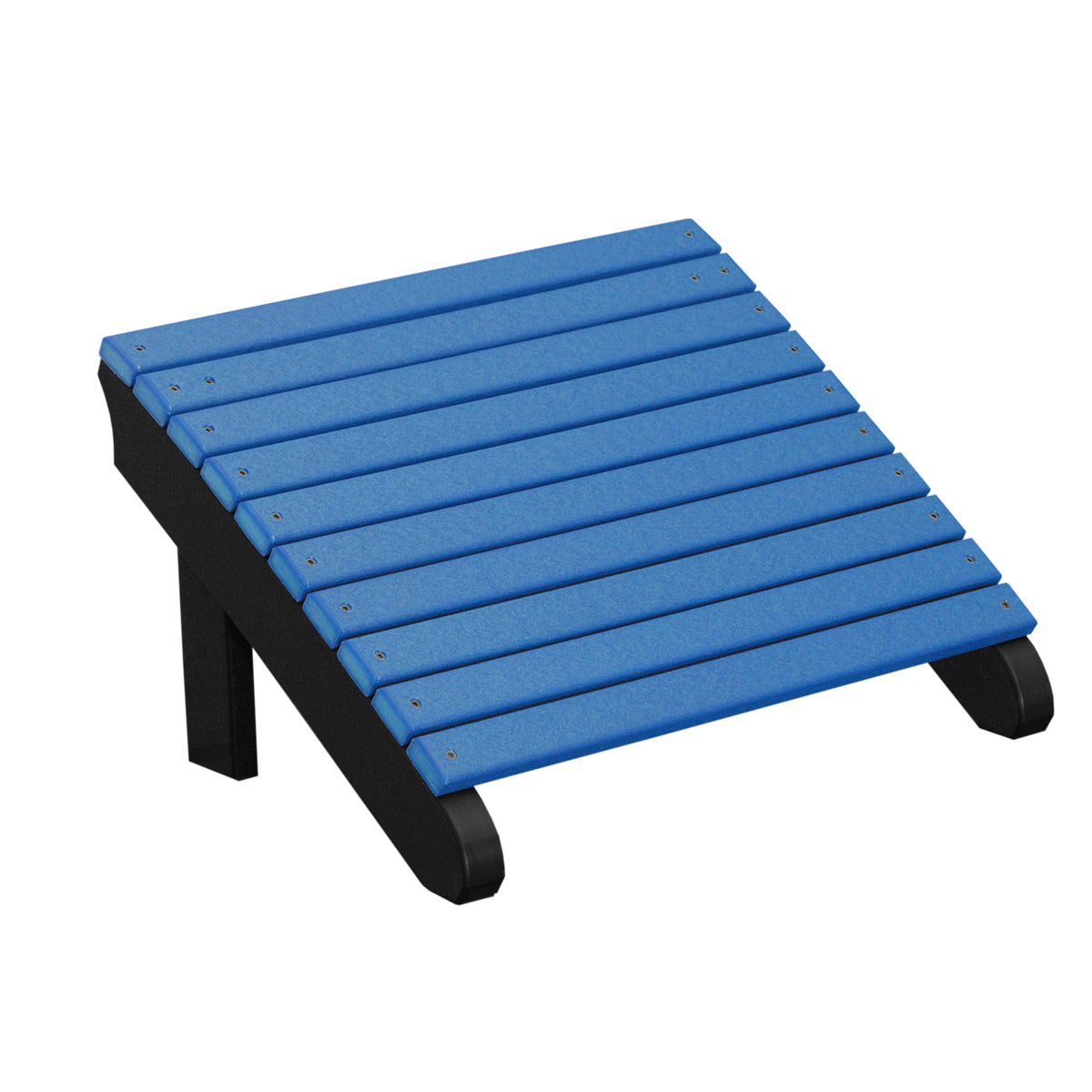 LuxCraft Deluxe Adirondack Footrest - PDAF - Blue / Black