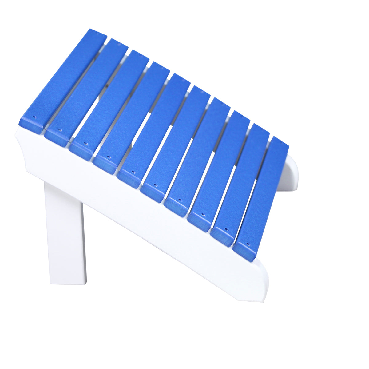 LuxCraft Deluxe Adirondack Footrest - PDAF - Blue / White