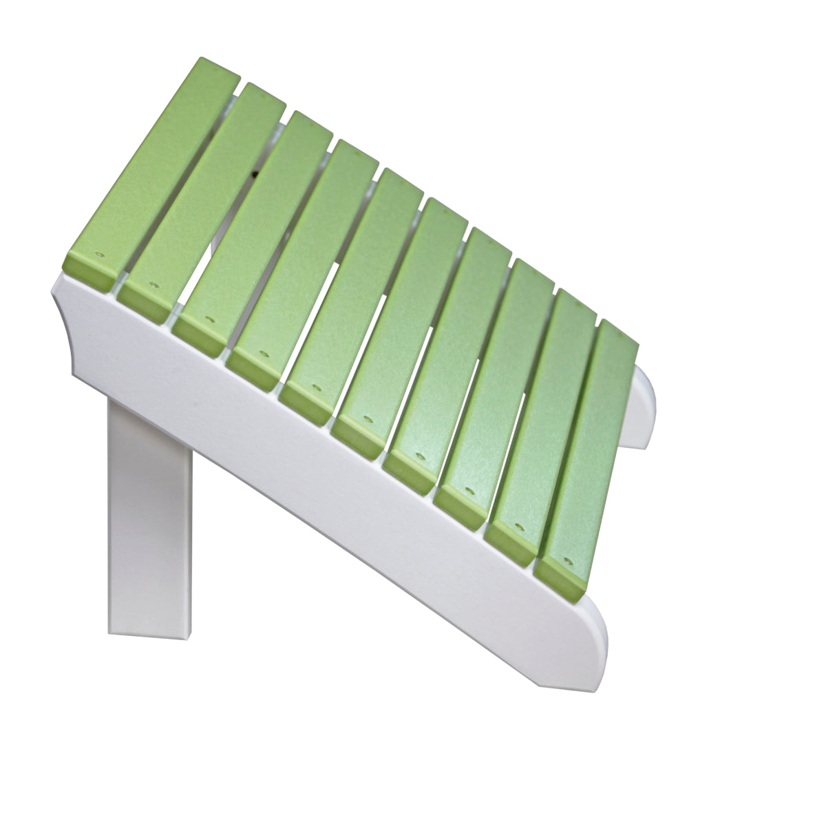 LuxCraft Deluxe Adirondack Footrest - PDAF - Lime Green / White