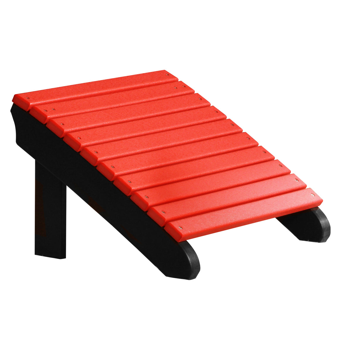 LuxCraft Deluxe Adirondack Footrest - PDAF - Red / Black