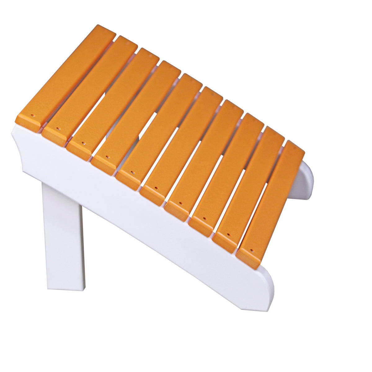 LuxCraft Deluxe Adirondack Footrest - PDAF - Tangerine / White