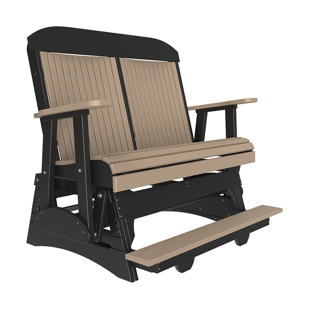 LuxCraft 4′ Classic Balcony Glider - 4CPBAG - Weatherwood / Black