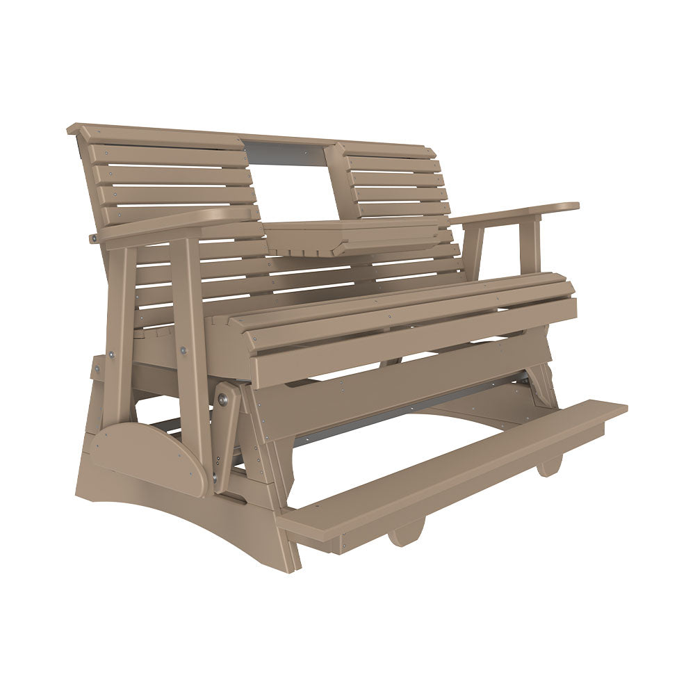 LuxCraft 5′ Plain Balcony Glider - 5PPBAG - Weatherwood