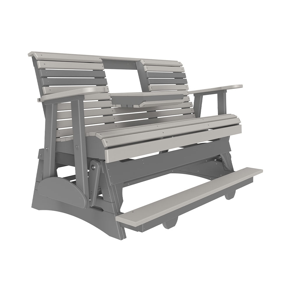 LuxCraft 5′ Plain Balcony Glider - 5PPBAG - Dove Gray / Slate