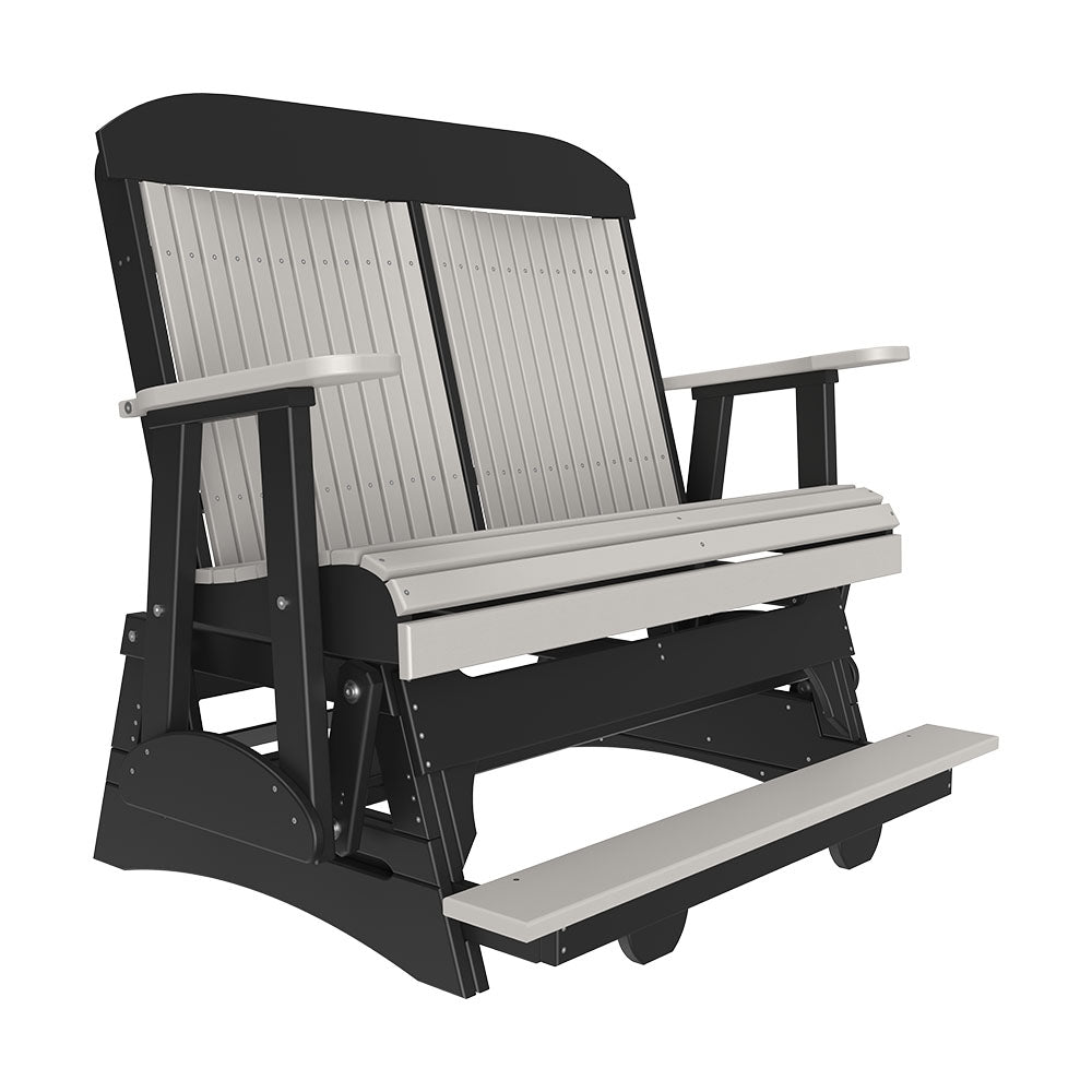 LuxCraft 4′ Classic Balcony Glider - 4CPBAG - Dove Gray / Black