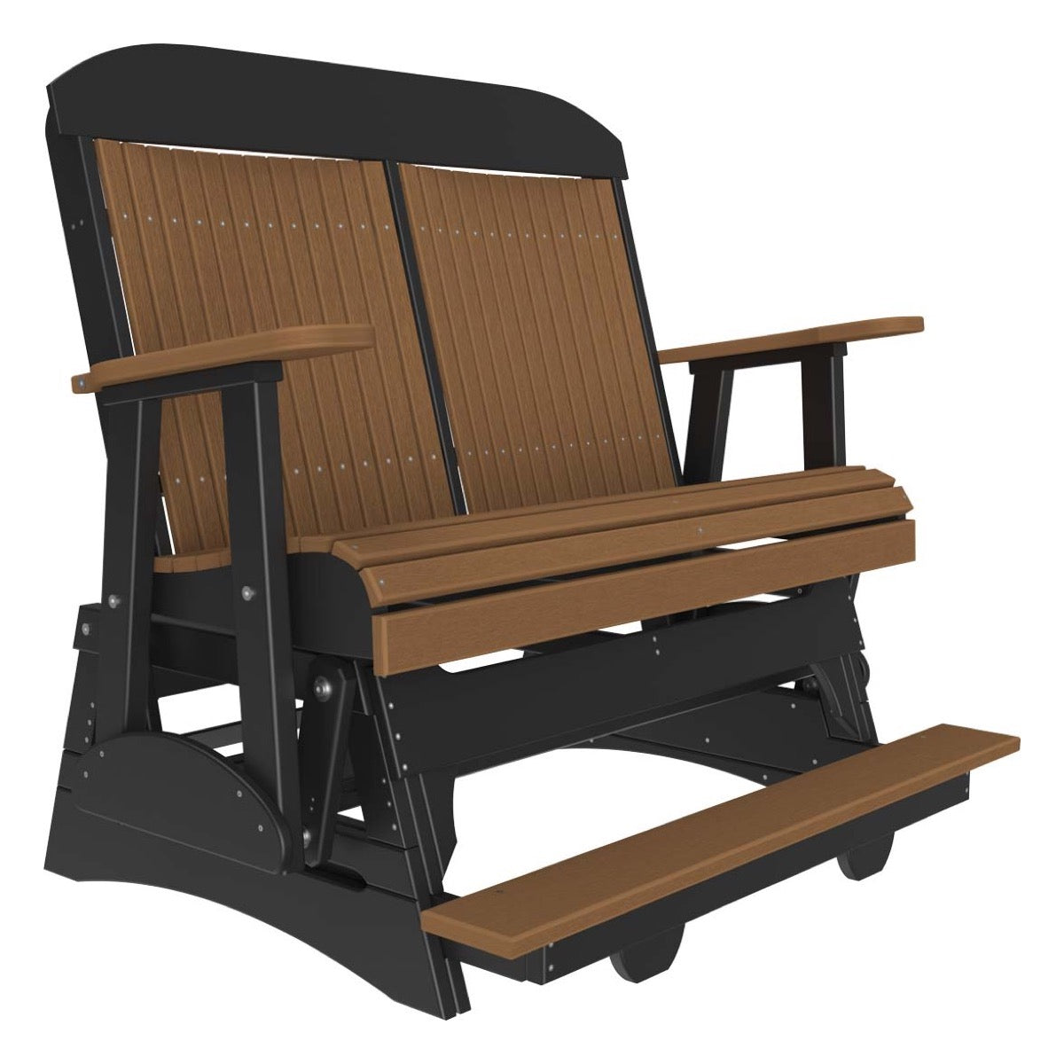 LuxCraft 4′ Classic Balcony Glider - 4CPBAG - Antique Mahogany / Black