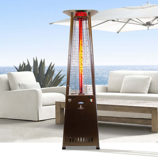 Lava Heat 2G Triangle Flame Tower Heater 92.5-inch 66 K BTU Remote Control Push Button Ignition Heritage Bronze Liquid Propane - ASSEMBLED