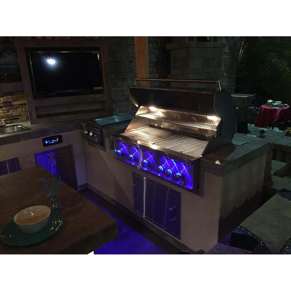 Bonfire 42-Inch 5 Burner Freestanding Cart Gas Grill W/ Rotisserie Kit - CBF500CDC - Installed