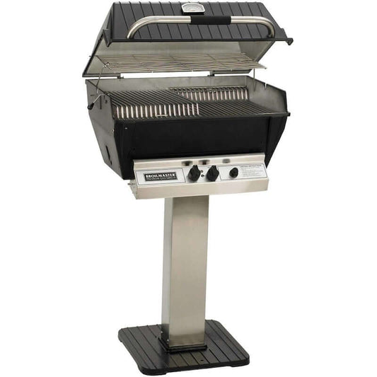 Broilmaster P3-XFN Premium Natural Gas Grill On Stainless Steel Patio Post