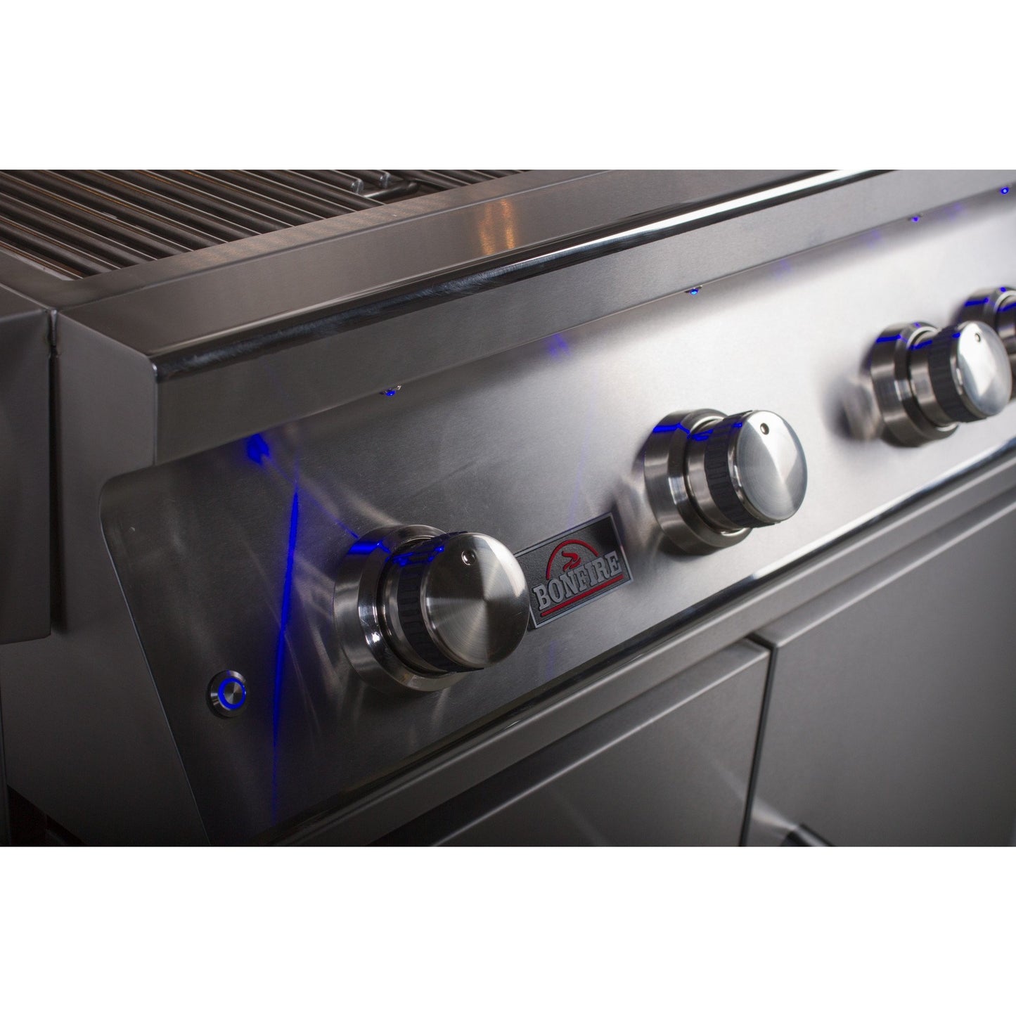 Bonfire 34-Inch 4 Burner Built In Gas Grill W/Rotisserie Kit - CBB4 - Control Panel Angle
