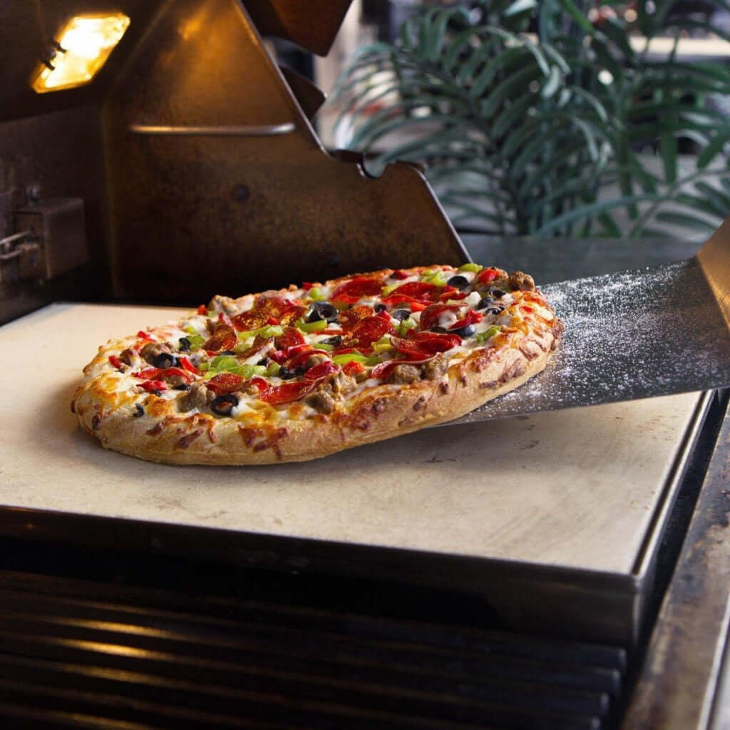 Blaze 14 3/4 Inch Ceramic Pizza Stone With Stainless Steel Tray - Cooking Pizza On a Blaze Professional Gas Grill