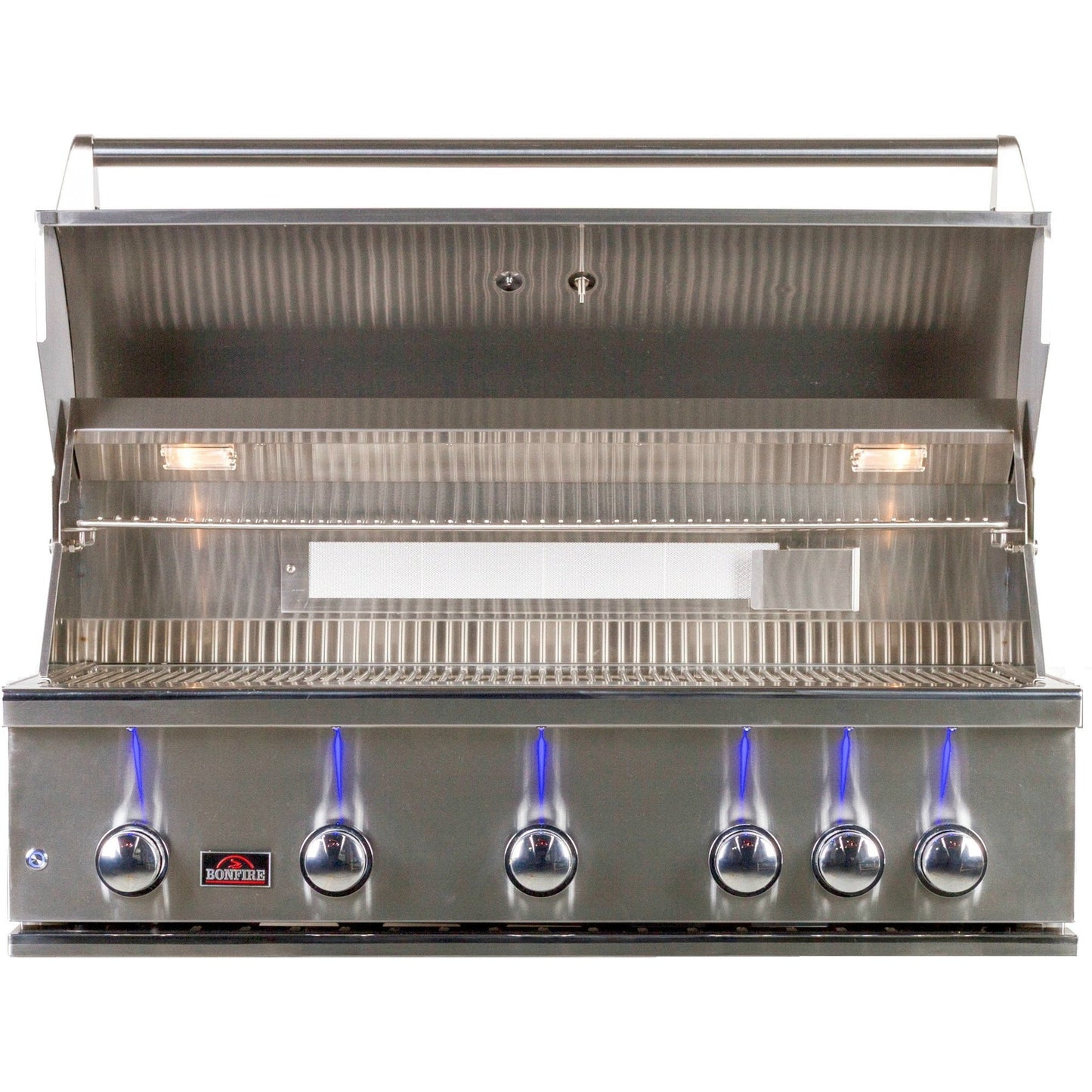Bonfire 42-Inch 5 Burner Built In Gas Grill W/ Rotisserie Kit - CBB500 - Open Head