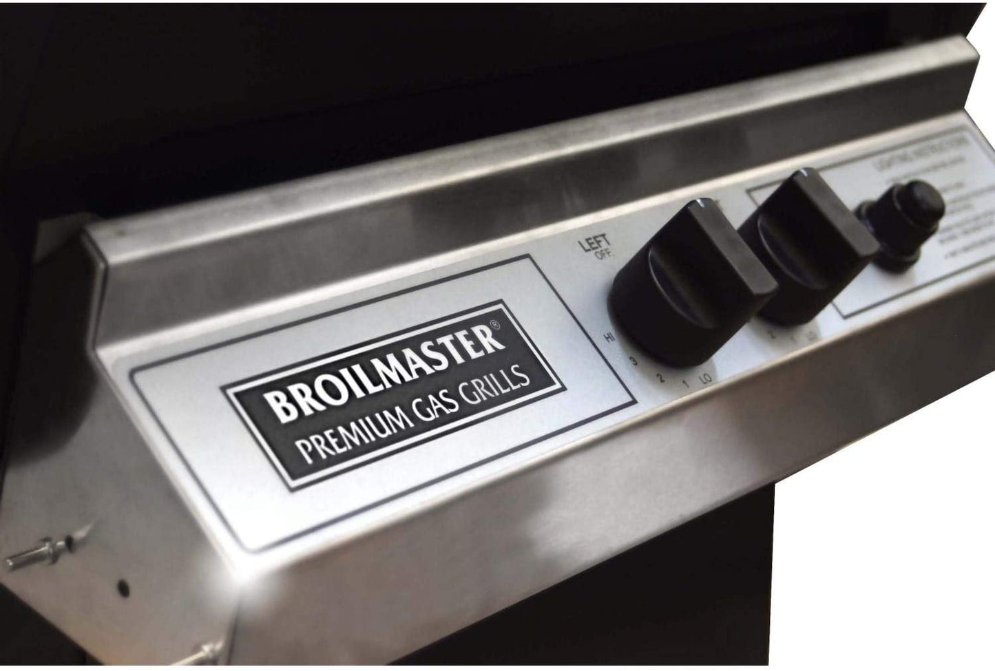 Broilmaster H3 Deluxe Propane Gas Grill On Black Cart With Black Drop Down Side Shelf - H3-PK1 - Controller