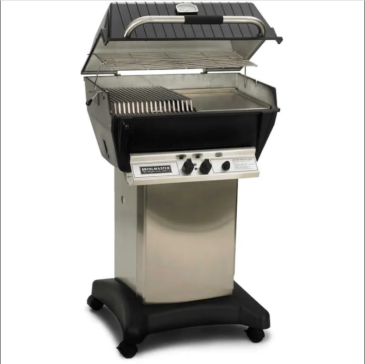 Broilmaster P3-SXN Super Premium Gas Grill On Stainless Steel Cart - P3-SX + PCB1 - Full Grill View