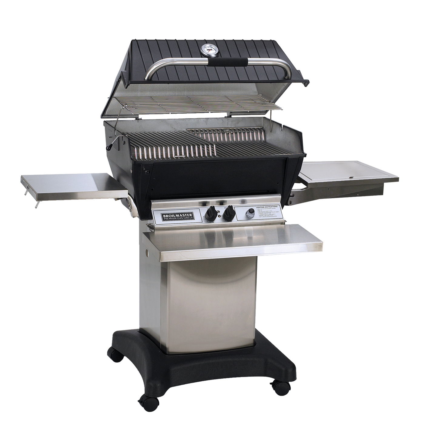 Broilmaster P3-SX Super Premium Gas Grill On Black Cart - P3-SX DCB-1 - Full Grill with Shelves
