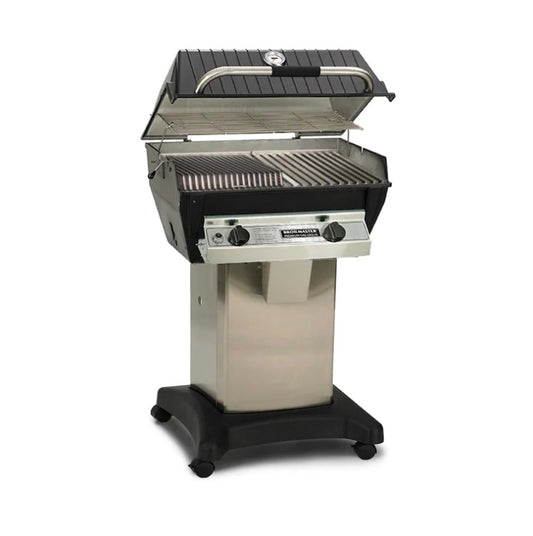 Broilmaster R3B Infrared Combination Gas Grill On Stainless Steel Cart