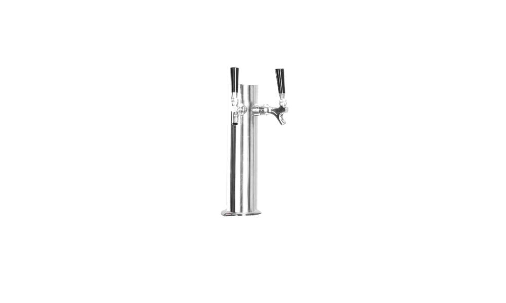Bull Outdoor Accessory Double Tap Tower - 17950 - Close-up of Double Tap Tower for Stainless Steel Kegerator.