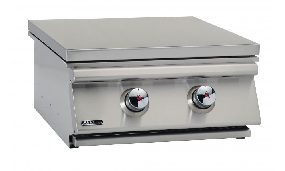 Bull Built-In Stainless Steel Power Burner W/ Stainless Steel Lid - 9600 - Lid On Top
