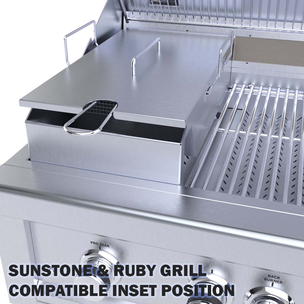 Sunstone 10" Wide Deep Fryer w/Cover, Steamer Tray, & Fryer Basket - SUNCP-FYER