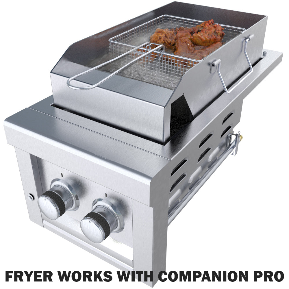 Sunstone 10" Wide Deep Fryer w/Cover, Steamer Tray, & Fryer Basket - SUNCP-FYER