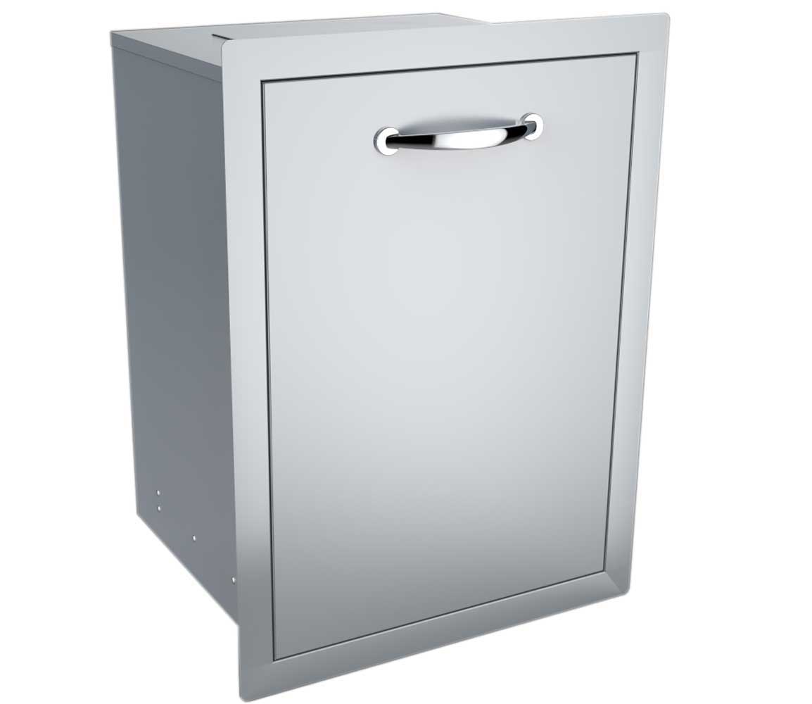 Sunstone 20" Enclosed Trash Drawer w/Trash Bag Ring & Top Punch- Out for counter trash chute - A-TRHD - Side View