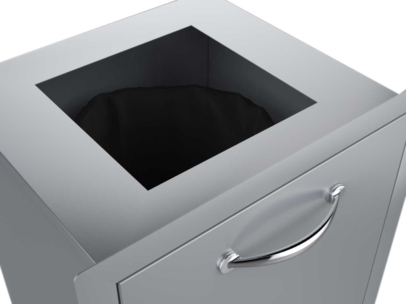 Sunstone 20" Enclosed Trash Drawer w/Trash Bag Ring & Top Punch- Out for counter trash chute - A-TRHD -