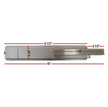 Sunstone 304 Cast Stainless Steel Burner - P-GBurner - burner with dimensions marked.