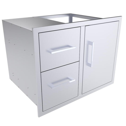 Sunstone 30" Beveled Style Double Drawer & Door Combo w/Removable Support Frame - BA-DDC30