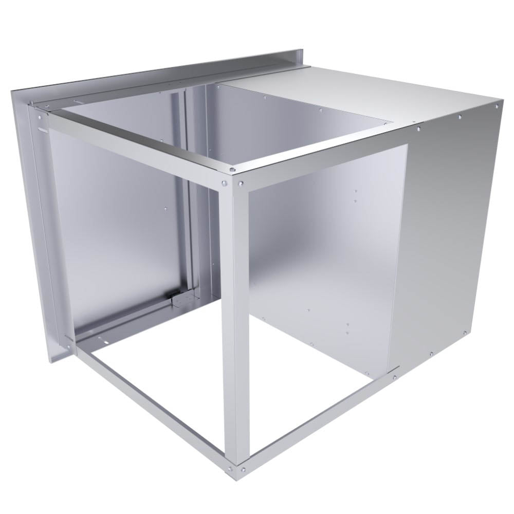 Sunstone 30" Beveled Style Double Drawer & Door Combo w/Removable Support Frame - BA-DDC30 - Rear View