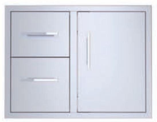 Sunstone 30" Beveled Style Double Drawer & Door Combo w/Removable Support Frame - BA-DDC30 - Front View of Sunstone Double Drawer and Door Combo.