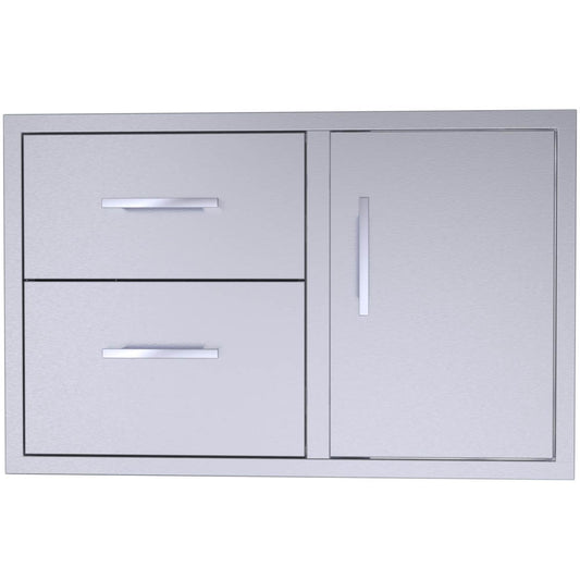 Sunstone 36" Beveled Style Double Drawer & Door Combo w/Removable Support Frame - A-DDC36