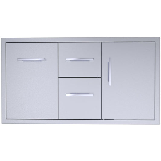 Sunstone 42" Beveled Style Double Drawer & Door Combo w/Removable Support Frame - A-DDC42