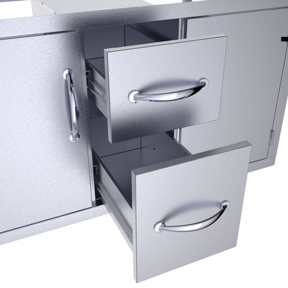 Sunstone Classic Series 42" Double Drawer Door Combo - C-DDC42 - Open drawers