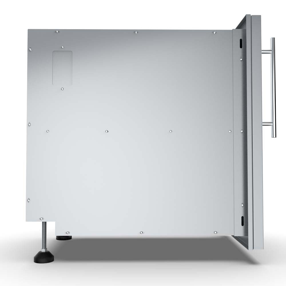 Sunstone "Designer Series, Raised Style - 15" Single Door Dry Storage Pantry - DE-DVPL15 - Side View of Single Door Storage Pantry