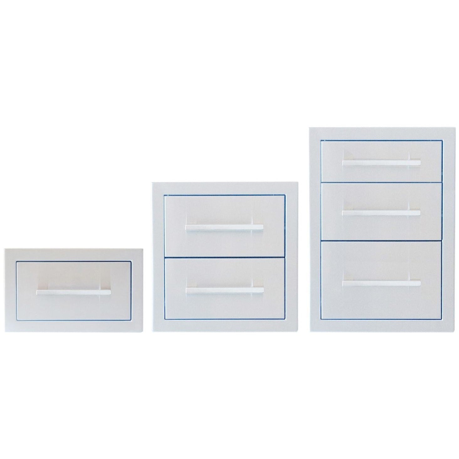 Sunstone 12 inch Beveled Frame Double Drawer BA-DD12 - Sizes View of Sunstone Drawer Set.