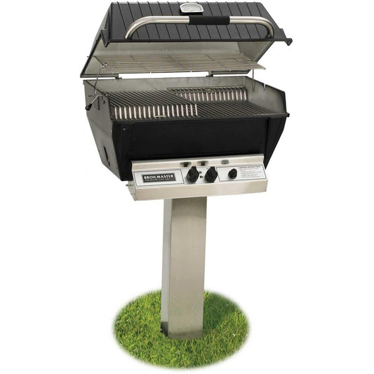 Broilmaster P3-XFN Premium Natural Gas Grill On Stainless Steel In-Ground Post