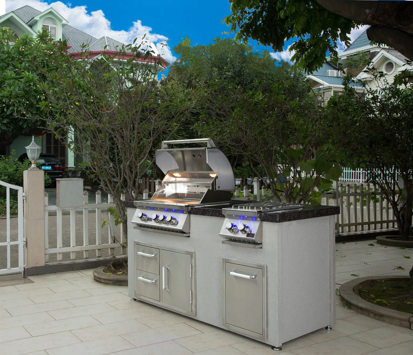Bonfire 34-Inch 4 Burner Built In Gas Grill W/Rotisserie Kit - CBB4 - LiveStyle