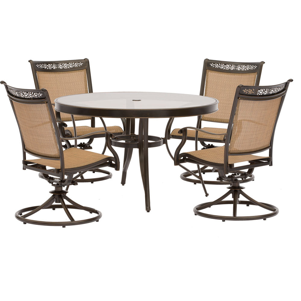 Hanover Fontana 5 piece Patio dining set Round table