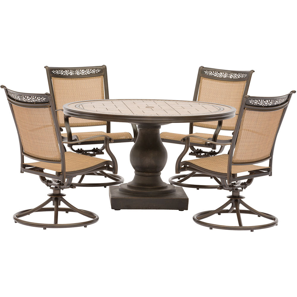 Hanover Fontana 5 piece Patio dining set Round table