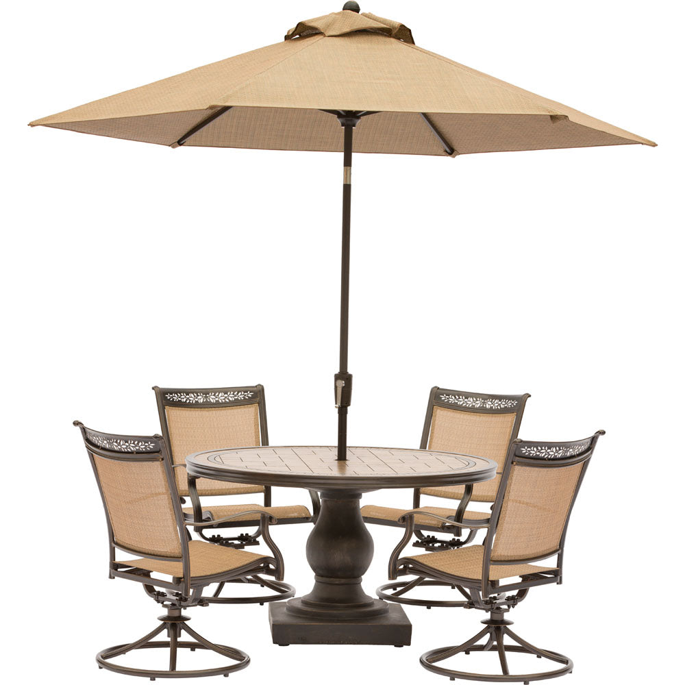 Hanover Fontana 5 piece Patio dining set Round table