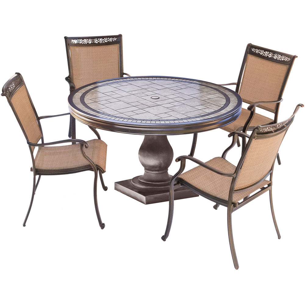 Hanover Fontana 5 piece Patio dining set Round table