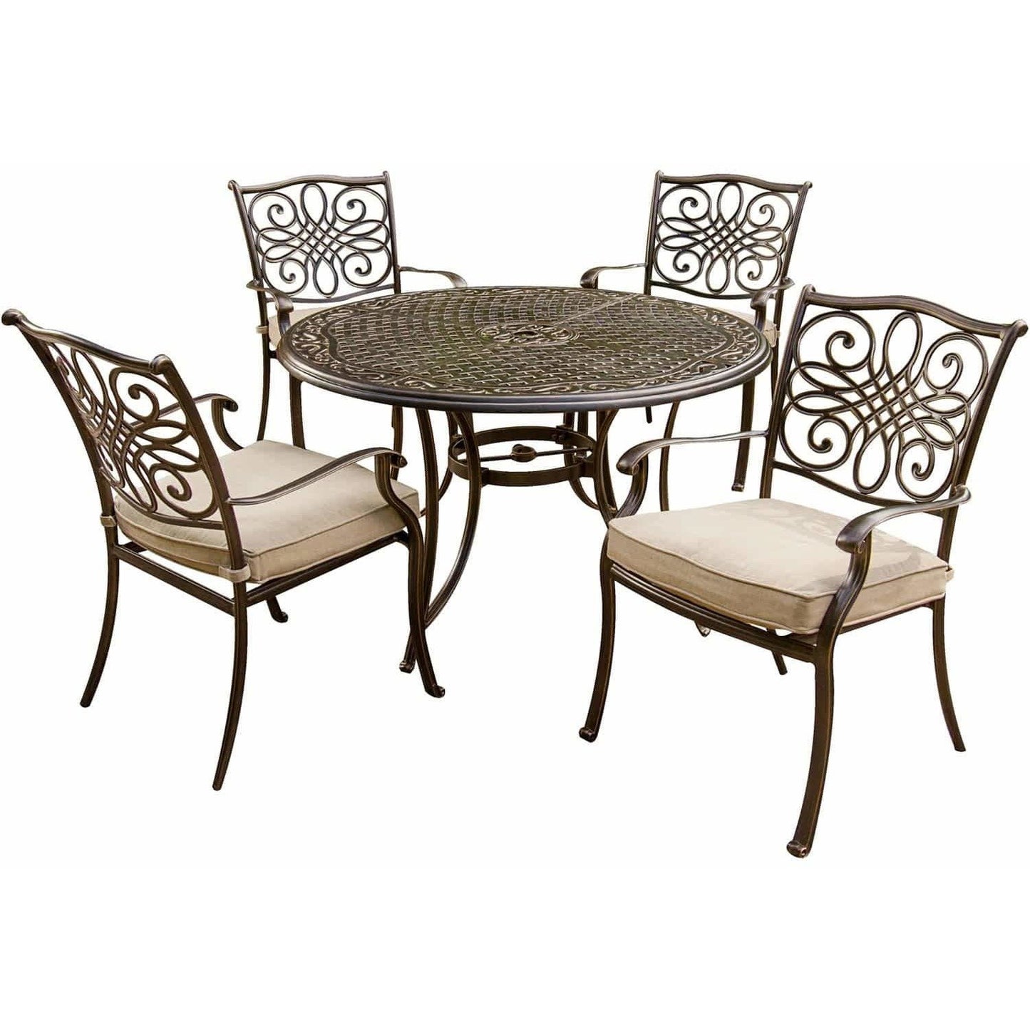 Hammond Adams 5Pc Outdoor Dining Set 4 Chairs & Round Table - M&K Grills