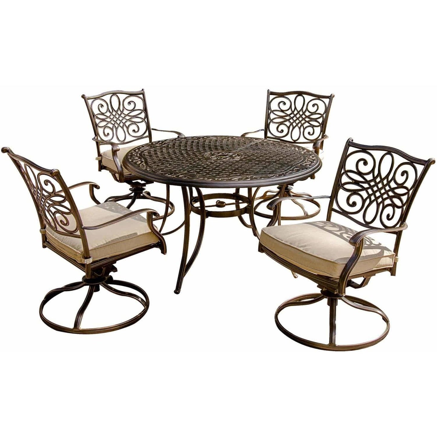 Hammond Adams 5Pc Outdoor Dining Set 4 Chairs & Round Table - M&K Grills